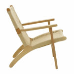 Armchair Chiara natural beech wood-natural rope seat 70x68x75cm - Слика 3