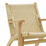 Armchair Chiara natural beech wood-natural rope seat 70x68x75cm - Слика 6