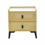 Bedside Alessio mdf natural-black metal 46x37x47cm - Слика 2