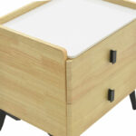 Bedside Alessio mdf natural-black metal 46x37x47cm - Слика 4