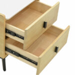 Bedside Alessio mdf natural-black metal 46x37x47cm - Слика 5