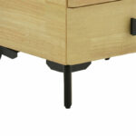 Bedside Alessio mdf natural-black metal 46x37x47cm - Слика 6