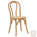 Vienna stackable chair Azhel natural beech wood-seat natural rattan 41x50x89cm