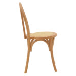 Vienna stackable chair Azhel natural beech wood-seat natural rattan 41x50x89cm - Image 3