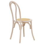 Vienna stackable Chair Azhel white wash beech wood-rattan natural seat 41x50x89cm - Слика 2