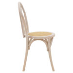 Vienna stackable Chair Azhel white wash beech wood-rattan natural seat 41x50x89cm - Слика 3