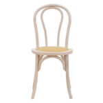 Vienna stackable Chair Azhel white wash beech wood-rattan natural seat 41x50x89cm - Слика 4