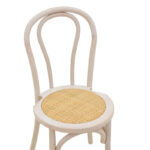 Vienna stackable Chair Azhel white wash beech wood-rattan natural seat 41x50x89cm - Слика 5