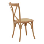 Chair Dylon stackable natural beech wood-natural rattan seat 48x52x89cm - Image 2