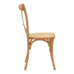 Chair Dylon stackable natural beech wood-natural rattan seat 48x52x89cm - Image 3