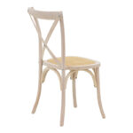Chair Dylon stackable white wash beech wood-rattan natural seat 48x52x89cm - Слика 2