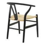 Chair Wishbone black beech wood-natural color rope 53x55x76cm - Image 2