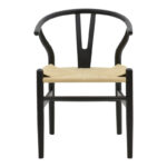 Chair Wishbone black beech wood-natural color rope 53x55x76cm - Image 4