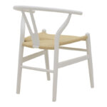 Wishbone chair white beech wood-seat with rope in natural shade 53x55x76cm - Image 2