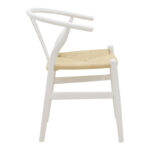 Wishbone chair white beech wood-seat with rope in natural shade 53x55x76cm - Image 3