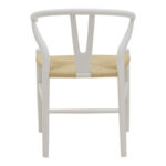 Wishbone chair white beech wood-seat with rope in natural shade 53x55x76cm - Image 5