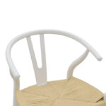 Wishbone chair white beech wood-seat with rope in natural shade 53x55x76cm - Image 6