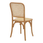 Chair stackable Kalliope natural beech wood-natural rattan 45x50x89cm - Image 2