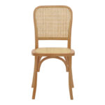 Chair stackable Kalliope natural beech wood-natural rattan 45x50x89cm - Image 4