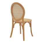 Chair stackable Camil natural beech wood-natural rattan 45x50x94cm - Image 2