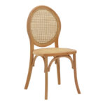 Chair stackable Camil natural beech wood-natural rattan 45x50x94cm