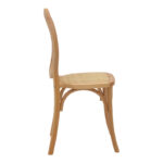 Chair stackable Camil natural beech wood-natural rattan 45x50x94cm - Image 3