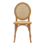 Chair stackable Camil natural beech wood-natural rattan 45x50x94cm - Image 4