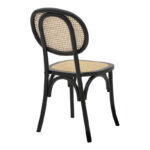 Chair stackable Zoel black beech wood-natural rattan 45x52x82cm - Image 2