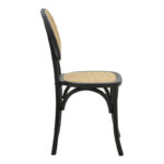 Chair stackable Zoel black beech wood-natural rattan 45x52x82cm - Image 3