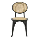 Chair stackable Zoel black beech wood-natural rattan 45x52x82cm - Image 4
