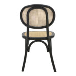 Chair stackable Zoel black beech wood-natural rattan 45x52x82cm - Image 5