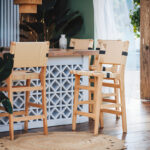 Bar stool Julien natural rubberwood-natural-black rope 45x46x95cm - Слика 2