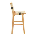 Bar stool Julien natural rubberwood-natural-black rope 45x46x95cm - Слика 4