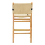 Bar stool Julien natural rubberwood-natural-black rope 45x46x95cm - Слика 6