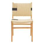 Julien chair rubberwood and rope upholstery in natural-black color 61x54x85cm - Image 4