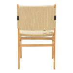Julien chair rubberwood and rope upholstery in natural-black color 61x54x85cm - Image 5