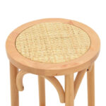 Bar stool Serzo beech wood and rattan in natural color Φ36x71cm - Image 3