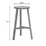 Bar stool Fabrio elm wood in natural shade Φ38x71cm - Слика 5