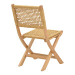 Folding chair Xianju beech wood and rope in natural shade 47x58x85cm - Слика 2