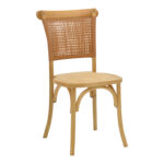 Chair Karley natural beech wood-natural rattan seat 48x52x89cm