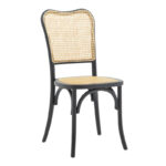 Chair stackable Zozele natural rattan pe-black toon wood 45x51x88cm