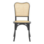 Chair stackable Zozele natural rattan pe-black toon wood 45x51x88cm - Image 4