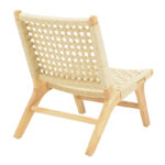 Polisin armchair rope-rubberwood in natural color 55x80x77cm - Image 2