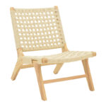 Polisin armchair rope-rubberwood in natural color 55x80x77cm