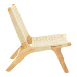 Polisin armchair rope-rubberwood in natural color 55x80x77cm - Image 3