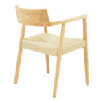 Jojene rubberwood and rope armchair in natural shade 58x54x79cm - Слика 2