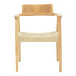 Jojene rubberwood and rope armchair in natural shade 58x54x79cm - Слика 4
