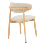 Ubene rubberwood and fabric chair in natural and beige shade 46x58x79cm - Слика 2