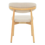 Ubene rubberwood and fabric chair in natural and beige shade 46x58x79cm - Слика 5