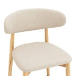 Ubene rubberwood and fabric chair in natural and beige shade 46x58x79cm - Слика 6